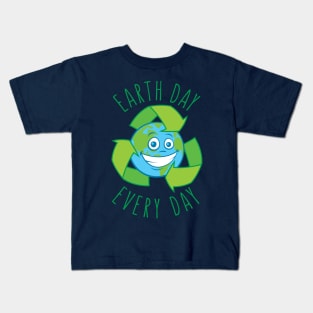 Earth Day Every Day Recycle Cartoon Kids T-Shirt